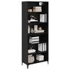 vidaXL Highboard Czarny Dąb 69,5 x 34 x 180 cm Materiał drewnopochodny