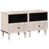 vidaXL Szafka ł&oacute;żkowa 2 pcs Biały 40 x 33 x 46 cm Drewno z mango