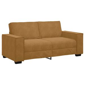 vidaXL Sofa 2-osobowa, brązowa, 180x78x84 cm, tapicerowana aksamitem