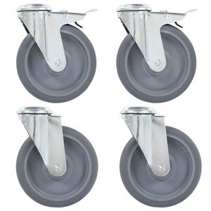 vidaXL K&oacute;łka skrętne z otworem na śrubę, 4 szt., 125 mm