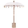 vidaXL Baliński Parasol z Bazą 250 Kremowy i Biały 190 x 190 x 250 cm
