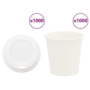 vidaXL Papierowe kubki z pokrywkami, 1000 szt., 4oz, 100ml