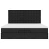vidaXL Rama ł&oacute;żka otomana z materacami, czarna, 200x200 cm, tkanina