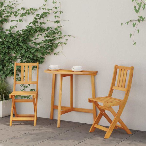 vidaXL Krzesło Ogrodowe 2 pcs Olej Naturalny 40 x 42 x 85 cm