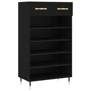vidaXL Szafka na buty, czarna, 60x35x105 cm, materiał drewnopochodny