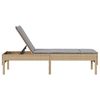 vidaXL Leżak z poduszką beżowy 55x200x44cm polirattan