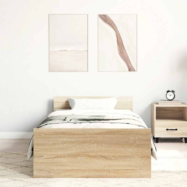 vidaXL Łóżko bez materaca, dąb sonoma, 90x190 cm