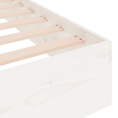 vidaXL Rama łóżka, biała, lite drewno, 200 x 200 cm