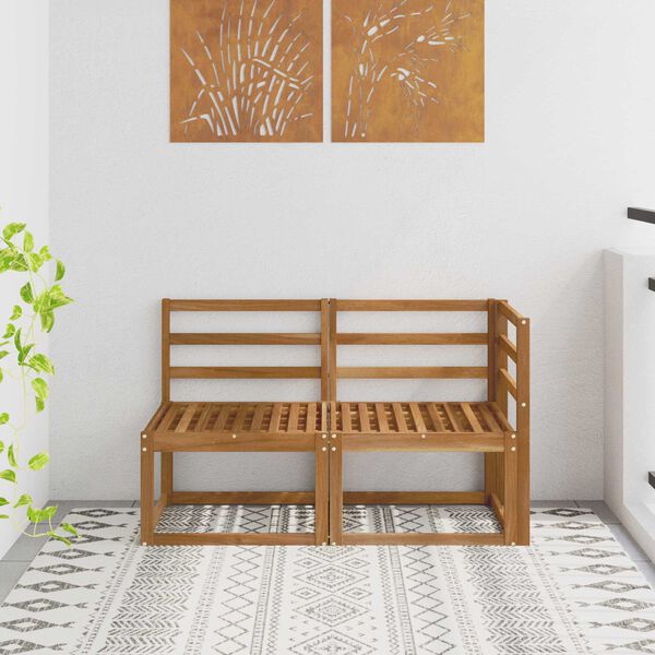 vidaXL Modułowa sofa na zewnątrz 2 Sztuka Naturalny Lite Drewno Akacji