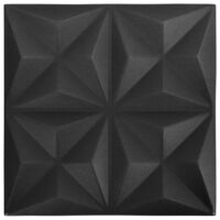 vidaXL Panele ścienne 3D, 12 szt., 50x50 cm, czarny origami, 3 m²