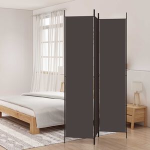 vidaXL Parawan 3-panelowy, brązowy, 150x220 cm, tkanina