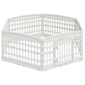 vidaXL 6-panelowy wybieg dla psa 177,5 x 154,5 x 58 cm Biały Składany