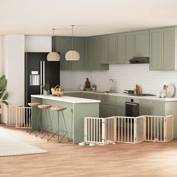 vidaXL Składana bramka dla psa, z drzwiami, 9 paneli, 450 cm