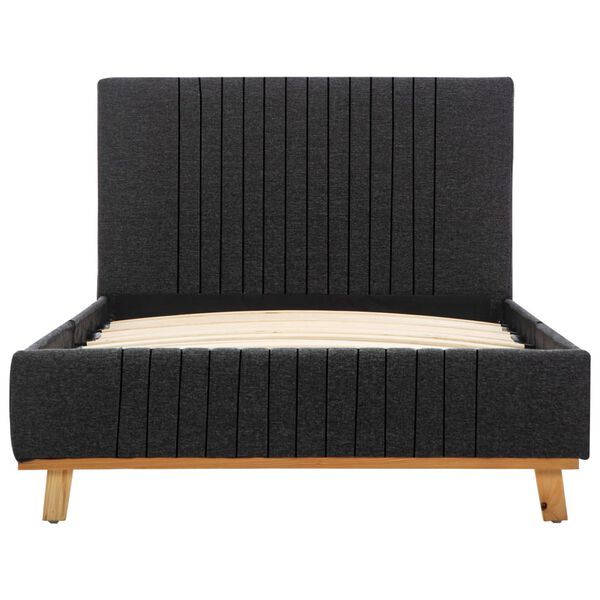 vidaXL Rama ł&oacute;żka, ciemnoszara, tkanina, 90 x 200 cm