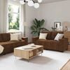 vidaXL Sofa 3 pcs Brązowy 221 x 80 x 80 cm Tkanina lniana