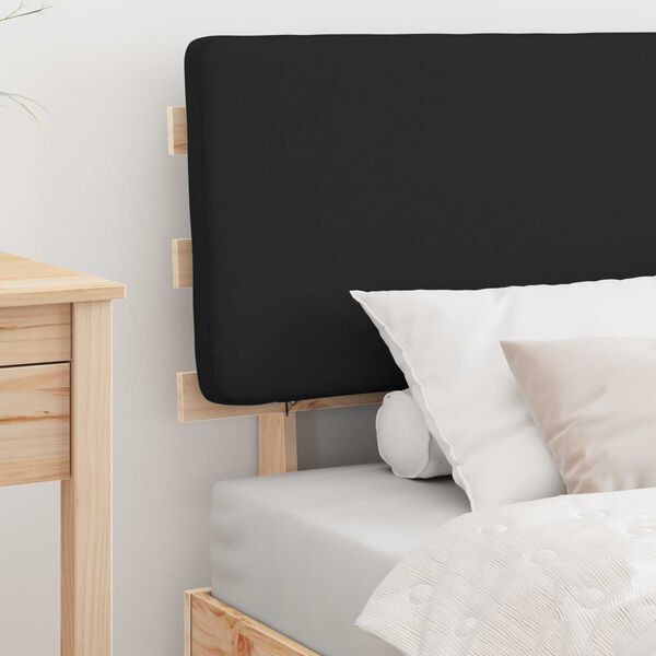 vidaXL Ramka ł&oacute;żka z tapicerowanym wezgłowiem Czarny 75 x 190 cm