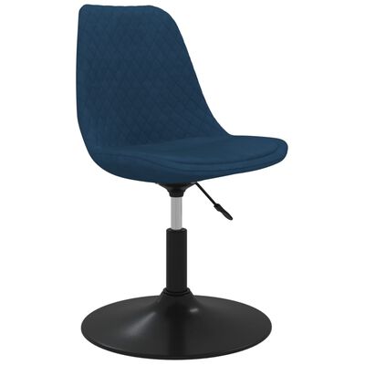 vidaXL Obrotowe krzesła stołowe, 4 szt., niebieskie, obite aksamitem