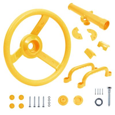 vidaXL Zestaw akcesoriów do wieży do zabaw dla dzieci, żółty
