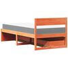 vidaXL Ł&oacute;żko z szufladami i materacem, woskowy brąz, 100x200 cm, sosna