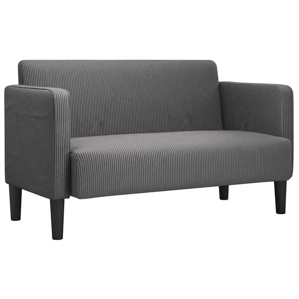 vidaXL Sofa dwuosobowa Ciemnoszara 109 cm Tkanina sztruksowa