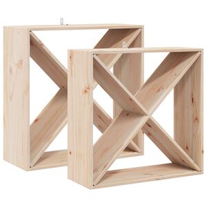 vidaXL Regał na wino 2 pcs Naturalny 62 x 25 x 62 cm