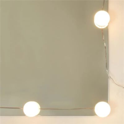 vidaXL Zestaw z toaletką i oświetleniem LED, dąb sonoma