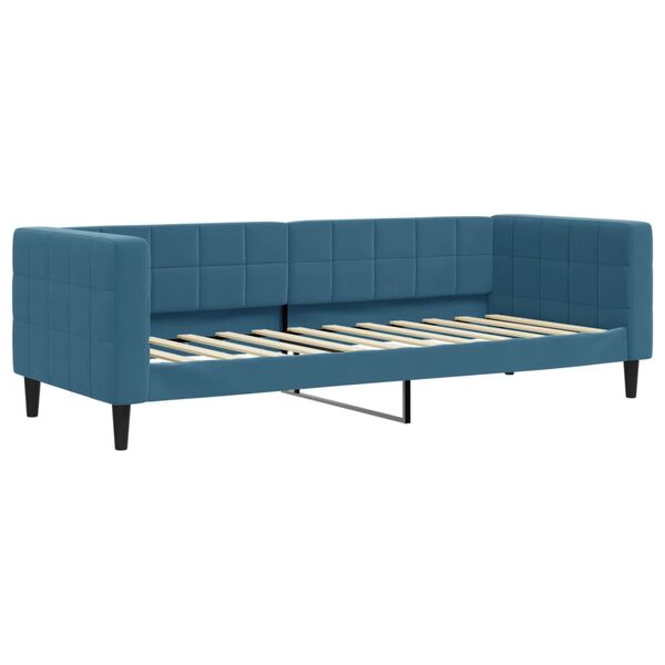 vidaXL Sofa rozsuwana z szufladami, niebieska, 80x200 cm, aksamit