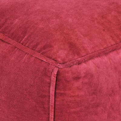 vidaXL Puf, aksamit bawełniany, 40 x 40 x 40 cm, czerwony