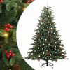 vidaXL Sztuczna choinka z podstawą Zielony 240 cm PVC, Metal i Plastik