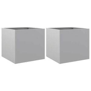 vidaXL Donice, 2 szt., srebrne, 32x30x29 cm, stal galwanizowana