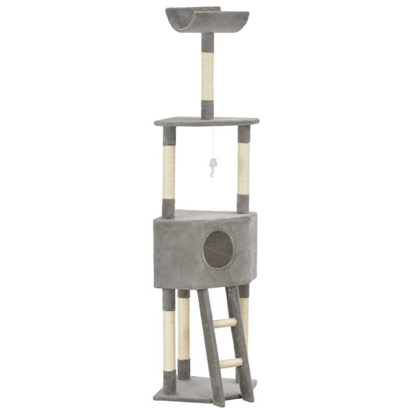 vidaXL Drapak dla kota ze słupkiem sizalowym, szary, 180 cm