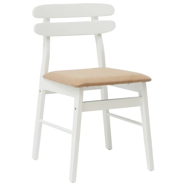 vidaXL Krzesło jadalniane 2 pcs Biały i brązowy Drewno Gumowe