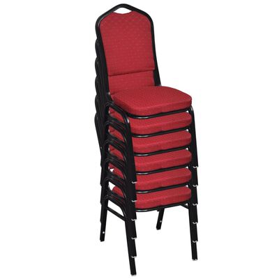 vidaXL Krzesła stołowe, 10 szt., czerwone, tkanina