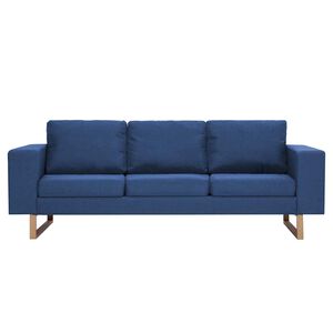 vidaXL 3-osobowa sofa tapicerowana tkaniną, niebieska