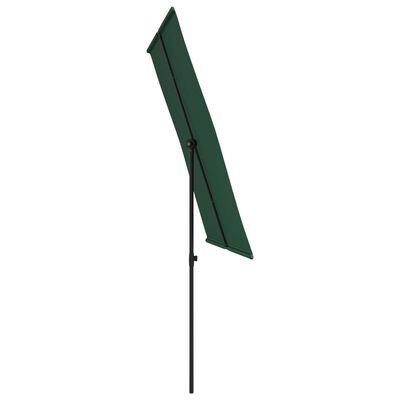 vidaXL Parasol ogrodowy na słupku aluminiowym, 2x1,5 m, zielony