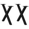 vidaXL Nogi do stolika kawowego w kształcie litery X 2 szt. Czarne 60x(42-43) cm Stal