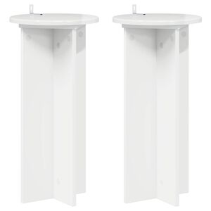 vidaXL Stojak na rośliny 2 pcs Biały wysoki połysk 29,5 x 29,5 x 60 cm
