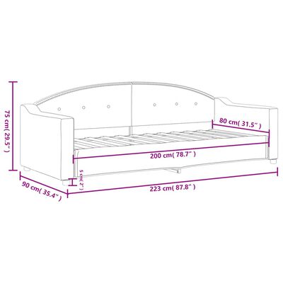 vidaXL Sofa z funkcją spania, kolor taupe, 80x200 cm, obite tkaniną
