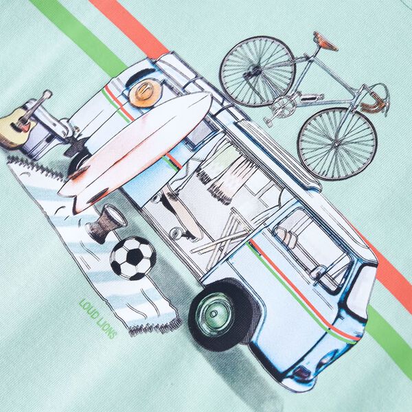 Koszulka dziecięca z kr&oacute;tkimi rękawami, jasnomiętowa, 128