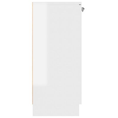 vidaXL Szafka, biała z połyskiem, 60x30x70 cm, materiał drewnopochodny