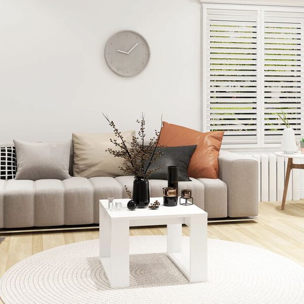 vidaXL Stolik boczny, biały, 50x50x35 cm, materiał drewnopochodny