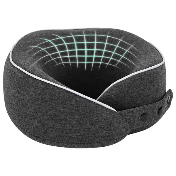 vidaXL Poduszka podr&oacute;żna na szyję Ciemnoszary 28 x 28 x 14 cm Bawełna