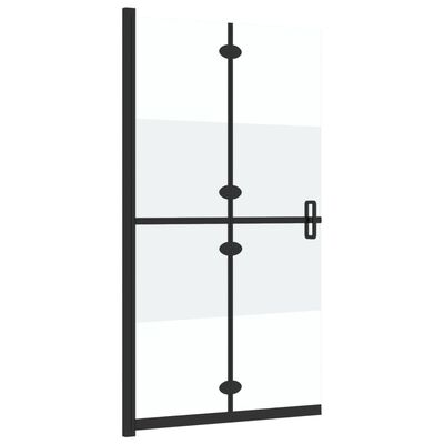 vidaXL Składana ścianka prysznicowa, pół mrożone szkło ESG, 90x190 cm