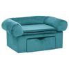 vidaXL Sofa dla psa z przechowywaniem Turkusowy 75 x 50 x 38cm Plusz