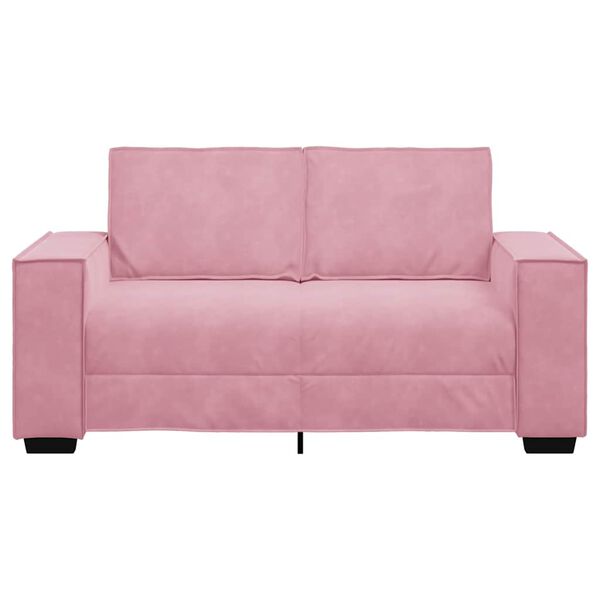 vidaXL Sofa 2-osobowa, r&oacute;żowy, 160x78x84 cm, tapicerowana aksamitem