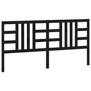 vidaXL Wezgłowie ł&oacute;żka, czarne, 206x4x100 cm, lite drewno sosnowe