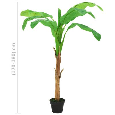 vidaXL Sztuczne drzewko bananowe z doniczką, 180 cm, zielone