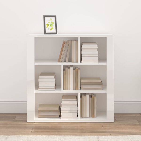 vidaXL Szafka, biała z połyskiem, 80x30x80 cm, materiał drewnopochodny