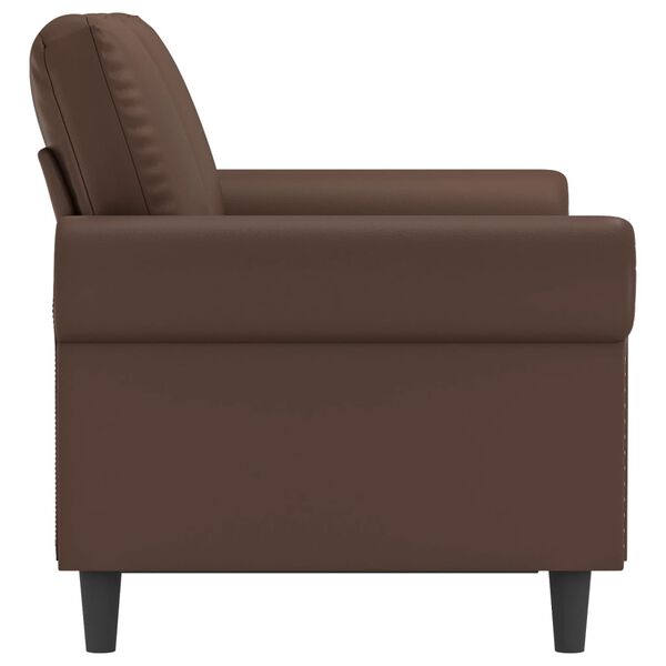 vidaXL 2-osobowa sofa, brązowa, 120 cm, obita sztuczną sk&oacute;rą