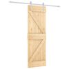 vidaXL Drzwi przesuwne Naturalne i białe 70 x 210 cm